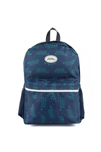 No Fear School Bag 03530 Dark Blue Green Printed Double Compartment
