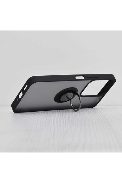 SKYDDAR INNOVATION Case for Xiaomi Redmi 13C 4G 5G / Poco C65, Glinth with 360° Magnetic Ring, Black, sticker set