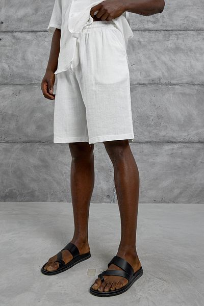 NOMARC Λευκό σορτς Muslin Basic