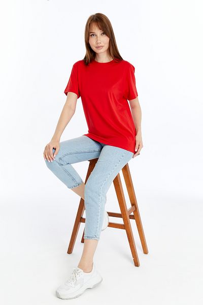 OXVİN Women's T-Shirt Cotton and Modal Blended T-Shirt