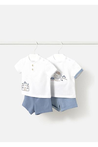MAYORAL Baby Boy 4-Piece T-Shirt Shorts Set Blue-White 1610