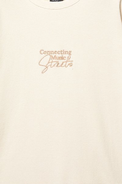 Pull & Bear Short sleeve waffle-knit sweatshirt
