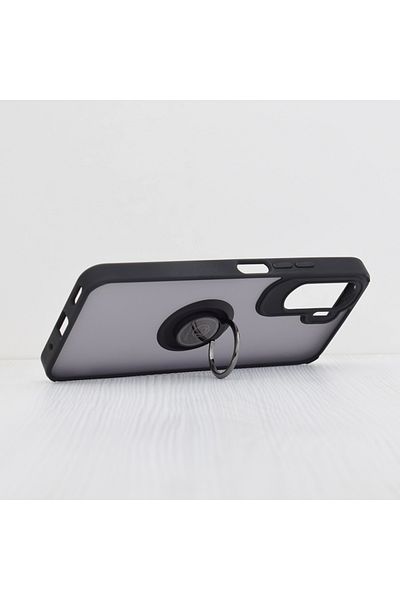 SKYDDAR INNOVATION Case for Honor 90 Lite, Glinth with 360° Magnetic Rotating Ring, Black, sticker set
