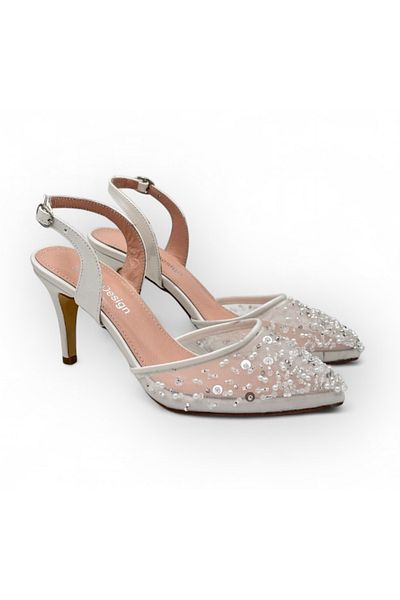 Sukha Bride Shoes, Embroidered Bride Shoes, Glendal Heel Bride Shoes