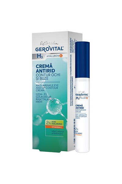 GEROVITAL Crema antirid contur ochi si buze Gerovital H3 Hyaluron C, concentratie 2%, 15 ml