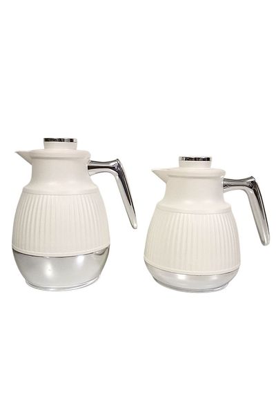 Rema Attractive Coffee and Tea Fridge Thermos Set with Elegant Design Silver 1L + 0.5L