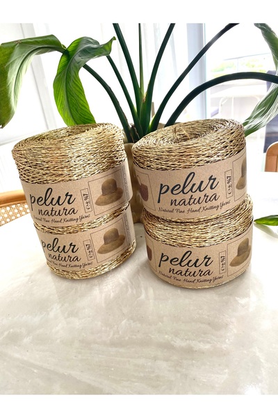 Fazeka Premium Metalik ip, büklümlü ip,parlak çanta ipi 250 gr gold ip kağıt ip