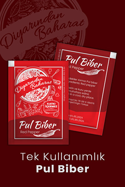 Diyarından Baharat Tek Kullanımlık Pul Biber 1000 Adet (5x7cm) Pulbiber