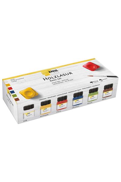 Kreul Basic Acrylic Wood Paint, set of 6 x 20 ml