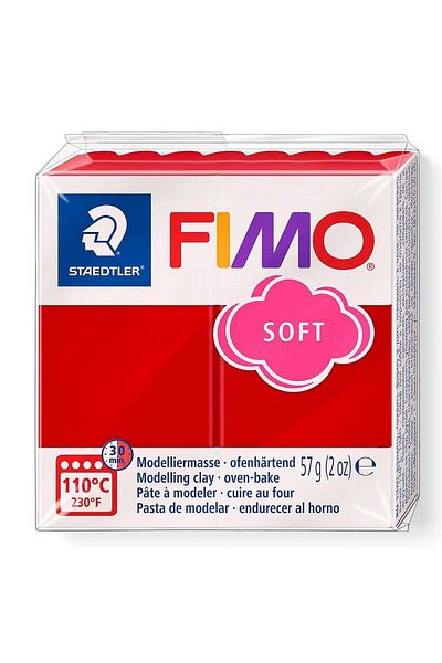 Bafimo FIMO Soft Modeling Clay 57g Bright Fire Red