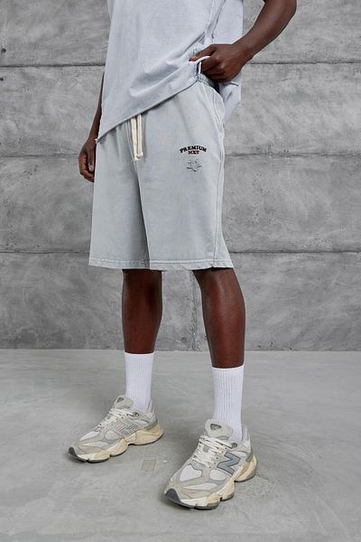 NOMARC Gray Premium Nxt Embroidered Shorts