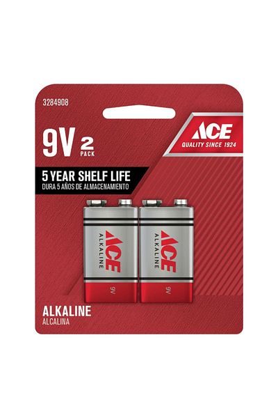 ACE 2-Piece 9V Ultra Alkaline Multipurpose Durable Batteries