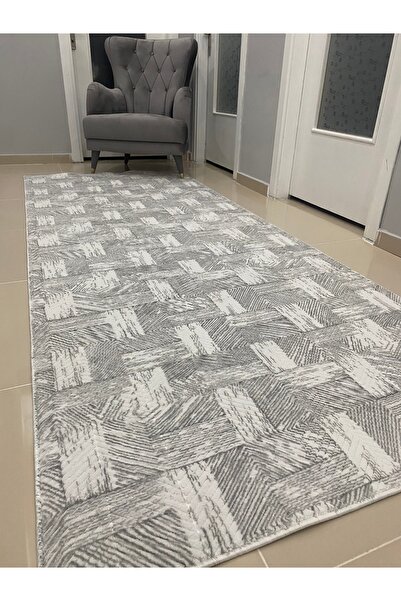 Alya Home Kaymaz Taban Kesme Salon Koridor Mutfak Halısı Yolluk Santa Gri