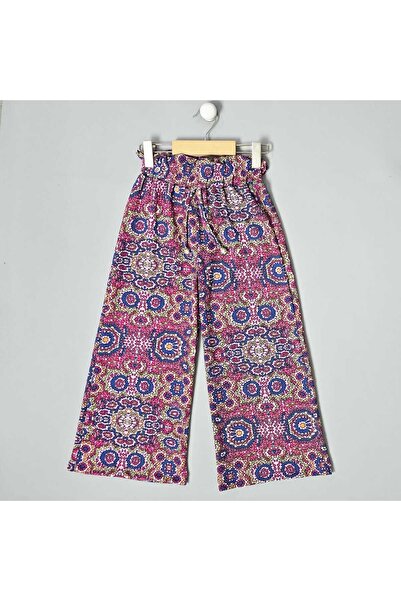 BLR KİDS Girl's Summer Ethnic Patterned Hat Bottom Top Suit