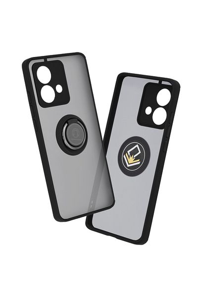 SKYDDAR INNOVATION Case for Motorola Edge 40 Neo, Glinth with 360° Magnetic Rotating Ring, Black, sticker set