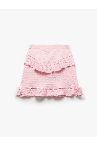 Koton Frill detailed textured mini skirt.