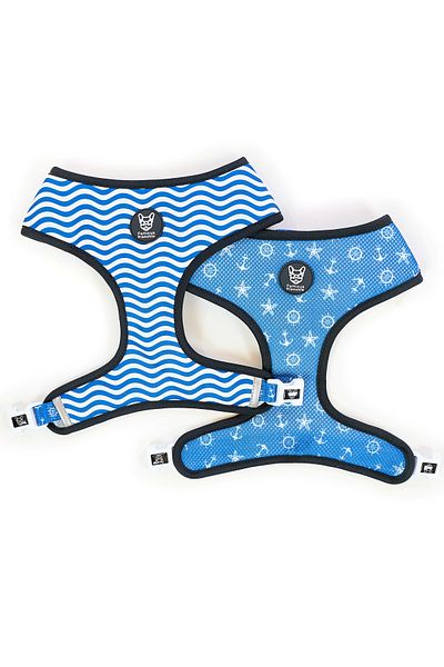 Famous Frenchie Set 3 piese, ham reversibil, lesa, accesoriu pungi pentru catei, Prince of the Sea