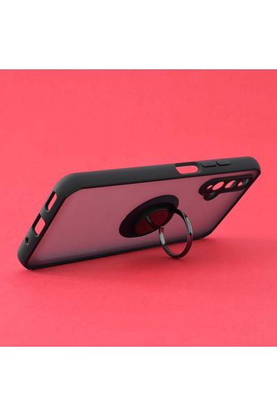 SKYDDAR INNOVATION Case for Huawei Nova 5T / Honor 20, Glinth with 360° Magnetic Rotating Ring, Black, sticker set