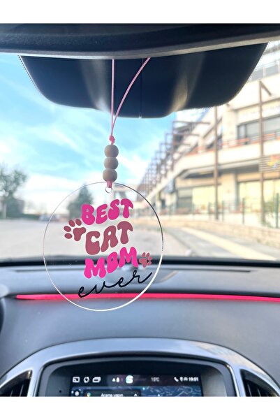 Zenan Design Best Cat Mom Dikiz Aynası Pleksi Araba Süsü
