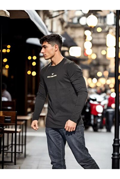 MODA Unisex Crew Neck Long Sleeve T-Shirt - Black