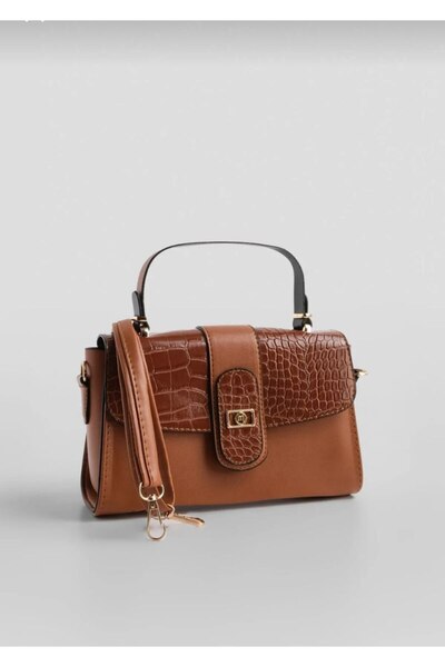 Butik DEFAY BUTİK Timsah Desenli Yandan Çapraz Askılı El ve Omuz Çantası