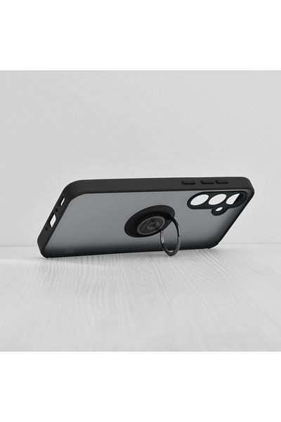 SKYDDAR INNOVATION Case for Samsung Galaxy A35 5G, Glinth with 360° Magnetic Rotating Ring, Black, sticker set