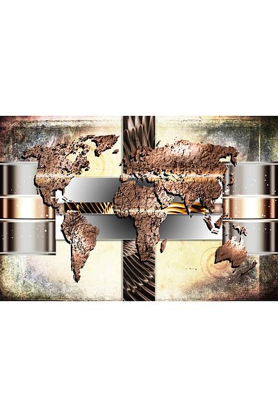 media Tablou canvas Abstract creativ harta disctractiv arta1, 45 x 30 cm