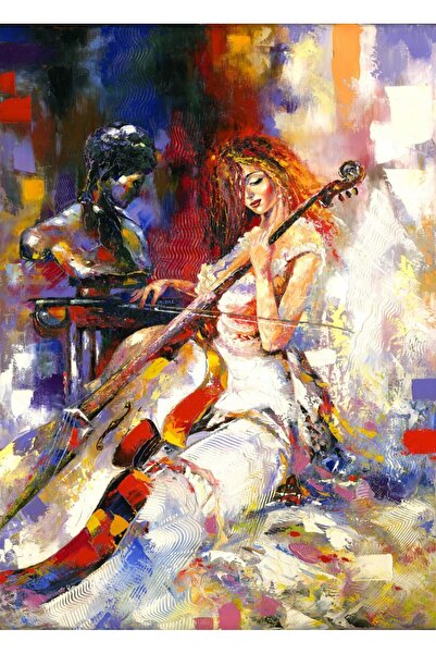 media Tablou canvas Fata cu violoncel, pictura, 40 x 60 cm