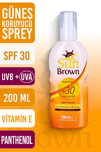 Sun Brown Spf 30 Koruma Ve Nemlendirici Güneş Koruyucu Vücut Spreyi 200ml