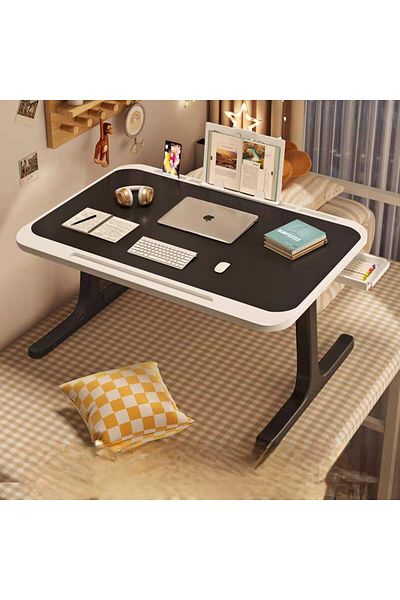 Un Versatile laptop table with a modern and lightweight design suitable for bed, office, and study