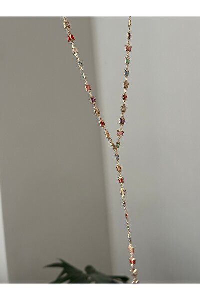 Midellie kelebek rengarenk Y kolye