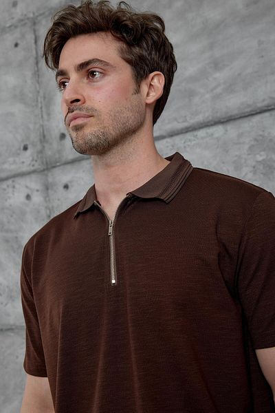 NOMARC Καφέ μπλουζάκι Mrk Polo Collar