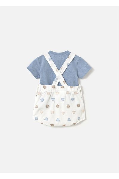 MAYORAL Baby Boy T-Shirt Jumpsuit Set White-Blue 1608