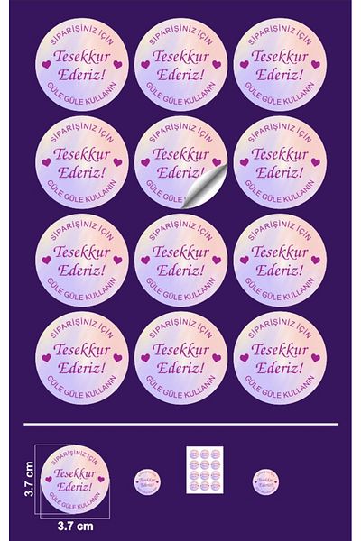 EcoNest Thank You for Your Order Sticker Arted (3,7X3,7Cm) Use Goodbye 108 Units