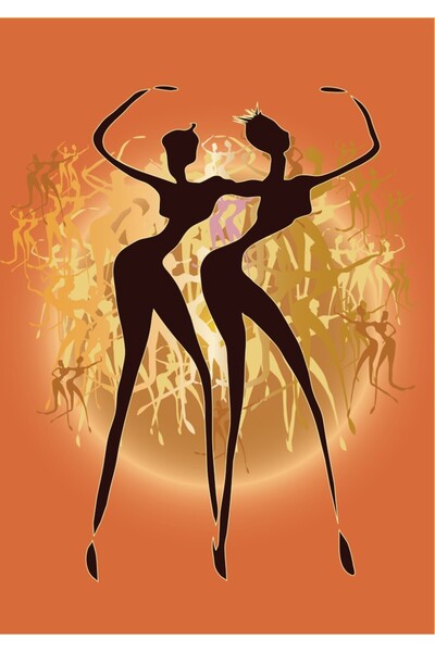 media Tablou canvas Fete dansand, abstract1, 50 x 75 cm