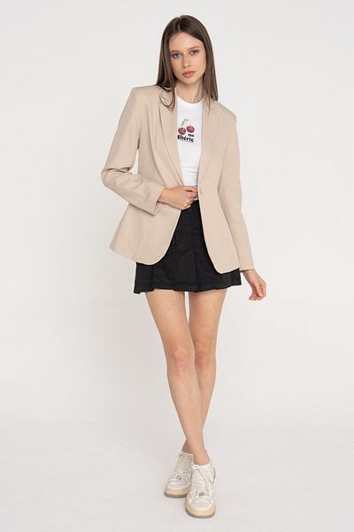 Jack & Jones Γυναικείο Μπουφάν με Μία Κουμπιά Λινό Μικτό - Ellis