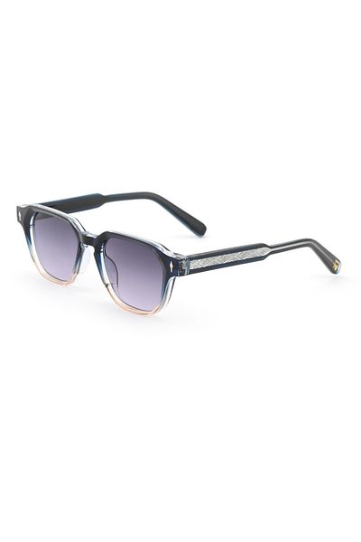TomyHelf Square Design Navy Blue Orange Frame Stylish Handle Detailed Black Gradient Glass Unisex Sunglasses