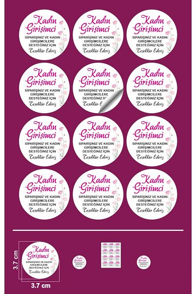 EcoNest Women's Entrepreneur Tag Round Cut Paste Coated (3,7X3,7Cm) 108 Units
