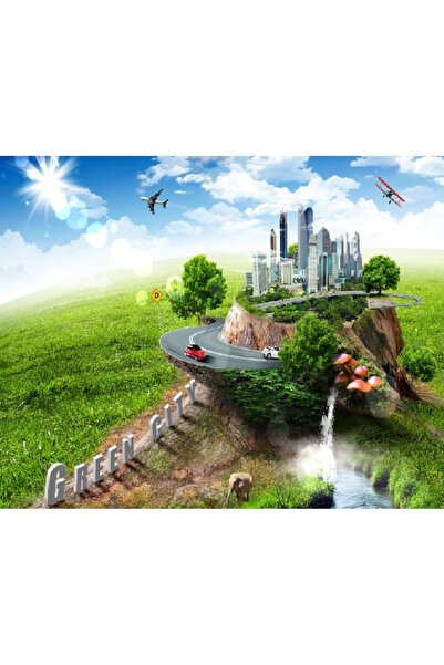 media Tablou canvas Orasul verde, 45 x 30 cm