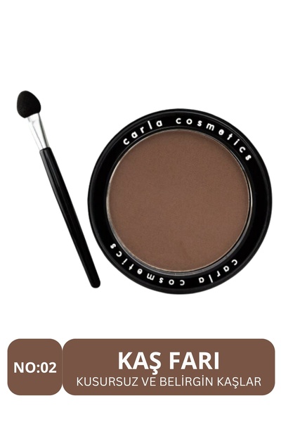 Carla Professional Make Up Kaş Farı - Eyebrow Powder Shadow Koyu Kahve - No: 02