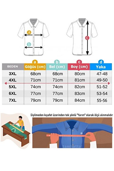 tambattal Cămașă clasică din Lycra de mărime mare, cu mânecă scurtă (model lat și confortabil)