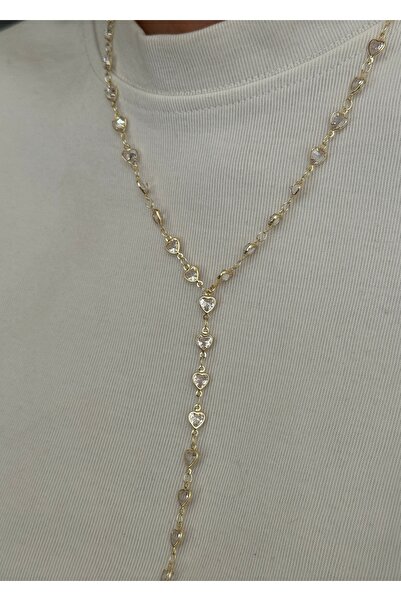 KİLİGİSTANBUL ZİRKON KALPLER Y KOLYE