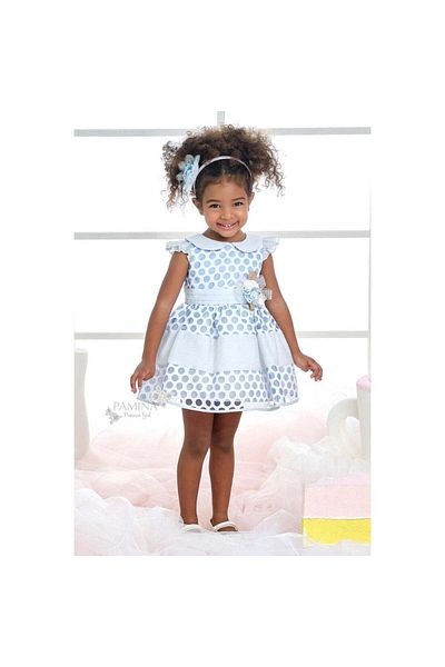 Pamina Dress with Bow at Back, Pamina, Carla, with Headband, 31044 - 74 cm, Blue