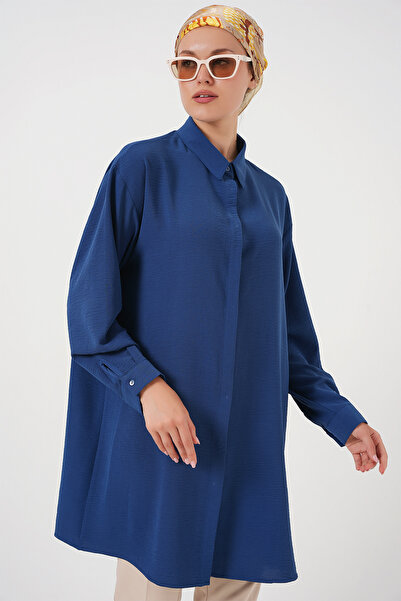 Bigdart Dámská dlouhá košilová tunika 5945 - Indigo