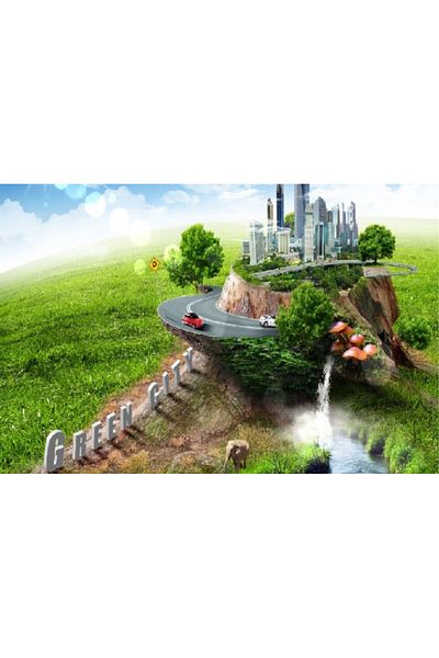 media Canvas painting Green City, 60 x 40 cm