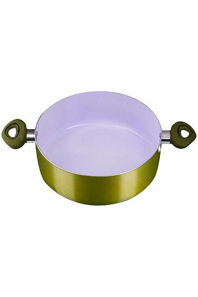 Hausberg Keramický hrnec s poklicí Hausberg HB-H714GA, silikonové rukojeti, 4 l, 24x10,2 cm, žlutý