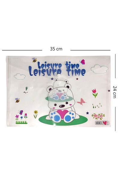 Limmy Cute Dog White Patterned Snap Envelope File - 1 Piece