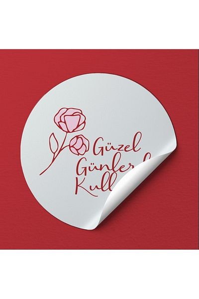 EcoNest Sticker Kuaste (a Quality) Round Cut Use on Nice Days White Floral (3,7X3,7Cm) 108 Pcs