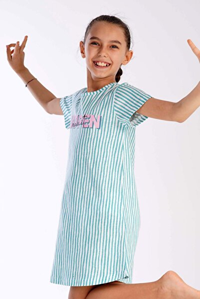 VİENETTA Pamučna noćna haljina za devojčice sa kratkim rukavima