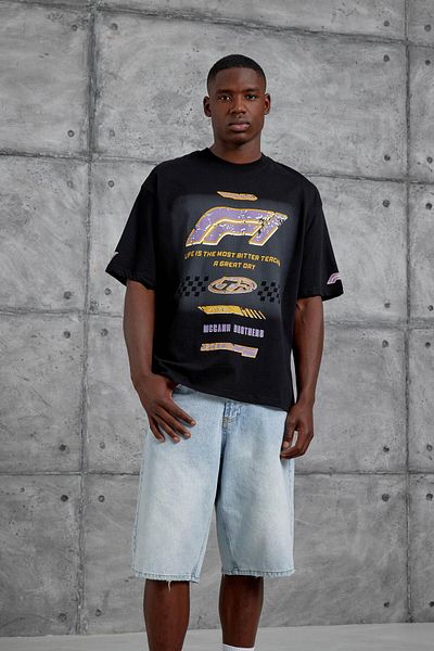 NOMARC Μαύρο μπλουζάκι με στάμπα F1 Oversize